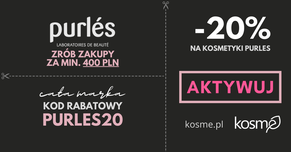 Kod rabatowy -20% na kosmetyki marki Purles - drogeria online kosme.pl