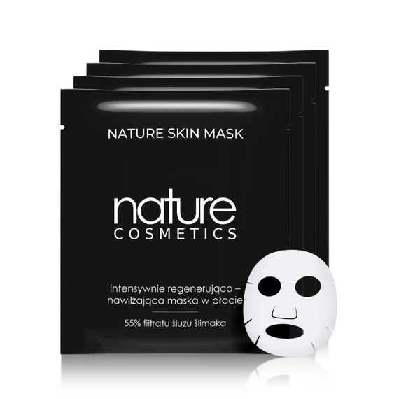 Zestaw 4 masek w płacie ze śluzem ślimaka - Nature Cosmetics - Nature Skin Mask - 4 szt.