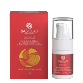 Emulsyjne serum z 0,3% czystego retinolu, 3% witaminą C i koenzymem Q10 - BasicLab - 15 ml