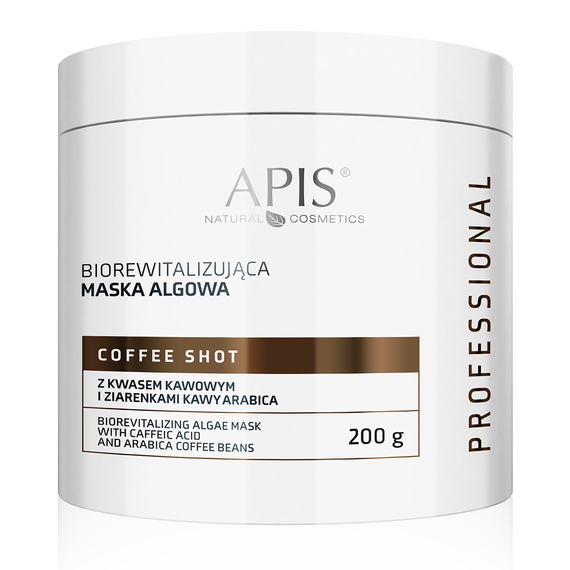 Biorewitalizująca maska algowa z kwasem kawowym i ziarenkami kawy Arabica - Apis Coffee Shot - 200 g