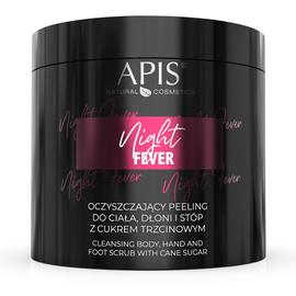 Oczyszczający peeling do ciała, dłoni i stóp z cukrem trzcinowym Apis Night Fever 700 g