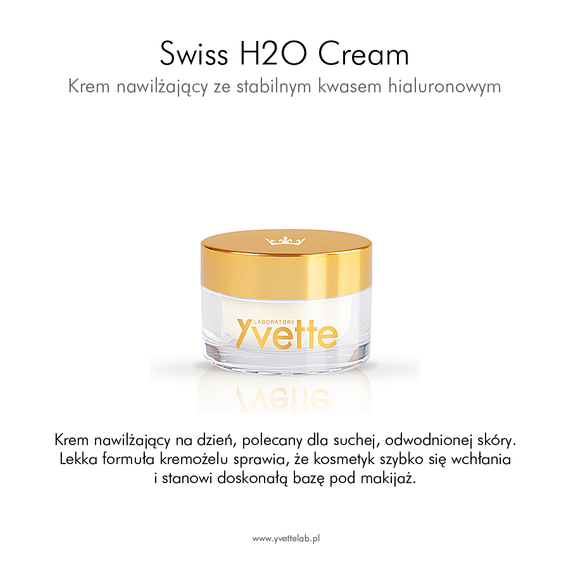 Krem nawilżający na dzień ze stabilnym kwasem hialuronowym - Yvette Swiss H2O Stabilhyal Cream - 50 ml