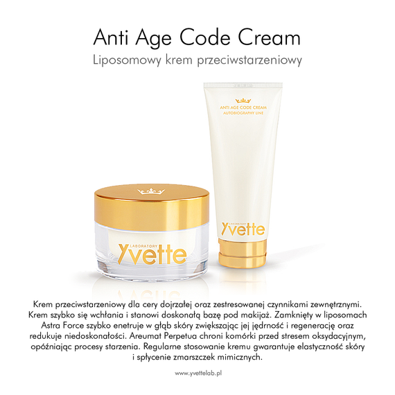 Liposomowy krem przeciwstarzeniowy na dzień - Yvette Anti Age Code Cream - 50 ml