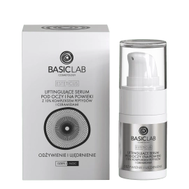 Liftingujące serum pod oczy i na powieki z 10% kompleksem peptydów i ceramidami - BasicLab - 15 ml