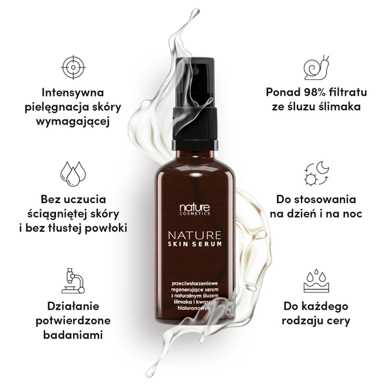 Serum ze śluzem ślimaka 98% - Nature Cosmetics - Nature Skin Serum - 50 g