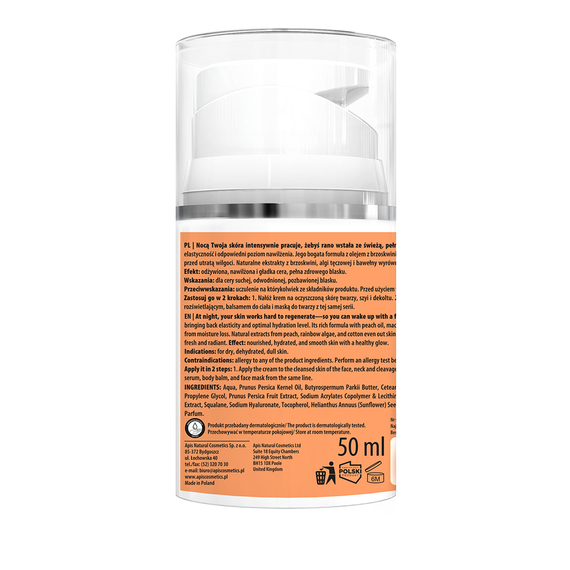 Odżywczy krem na noc - Apis Peachy Skin - 50 ml