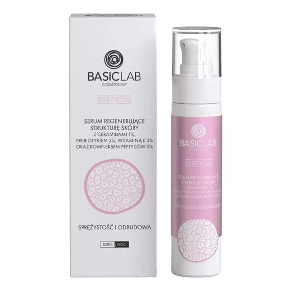Serum regenerujące strukturę skóry z ceramiadami 1% i kompleksem peptydów 5% - BasicLab - 50 ml
