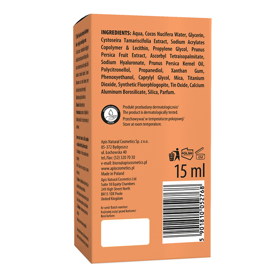 Serum rozświetlające - Apis Peachy Skin Illuminating - 15 ml