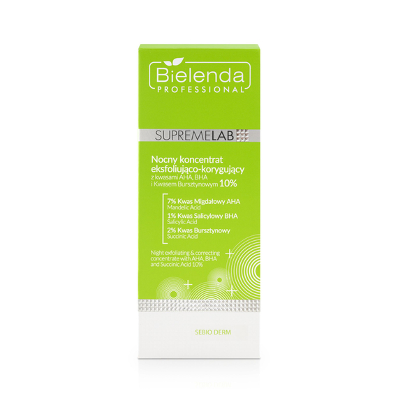 Nocny koncentrat eksfoliująco-korygujący - Bielenda Supremelab Sebio Derm - 30 ml