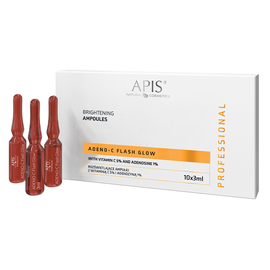 Rozświetlające ampułki do twarzy z witaminą C i adenozyną - Apis Adeno-C Flash Glow - 10 x 3 ml