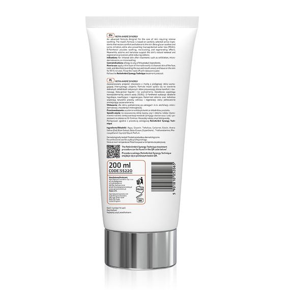 Łagodząca maska z beta-glukanem i ektoiną - Apis Retin-Ambre Synergy - 200 ml