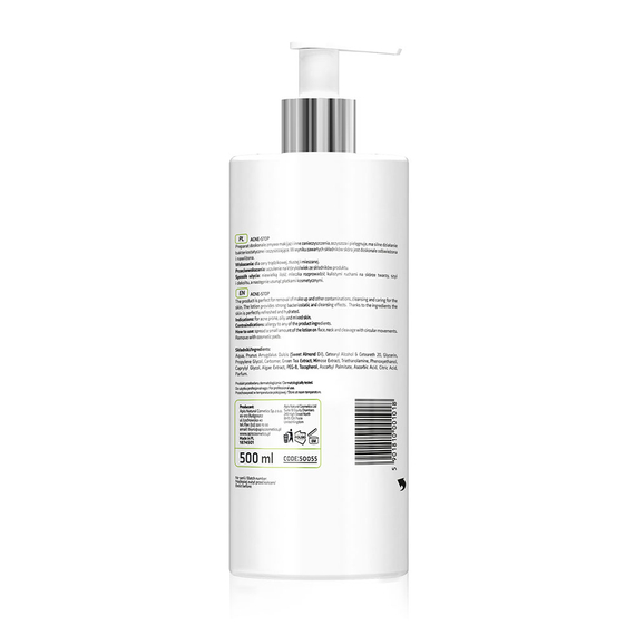 Oczyszczające mleczko antybakteryjne z zieloną herbatą - Apis Acne-Stop - 500 ml