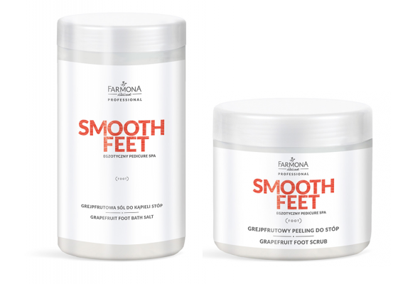 Farmona Smooth Feet Duet Grejpfrutowa sól do kąpieli stóp + Peeling do stóp