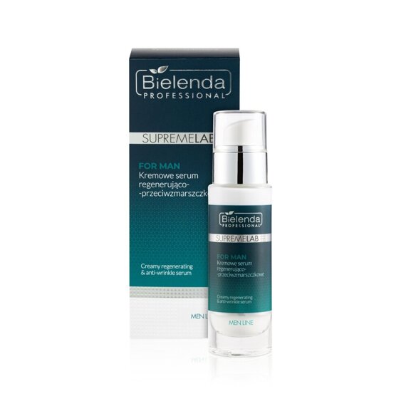 Kremowe serum regenerująco-przeciwzmarszczkowe - Bielenda Supremelab Men Line - 30 ml