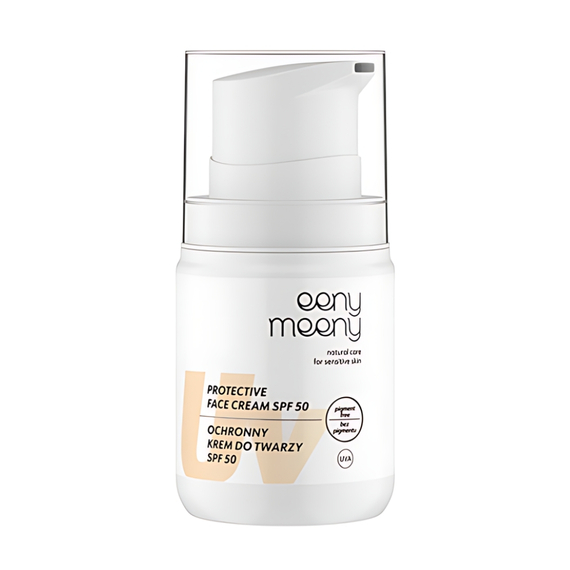 Ochronny krem z filtrami do twarzy - bez pigmentu - UVA UVB SPF 50 - eeny meeny - PIGMENT FREE - 50 ml