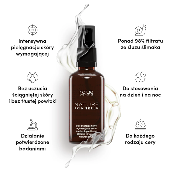 Serum ze śluzem ślimaka 98% - Nature Cosmetics - Nature Skin Serum - 50 g