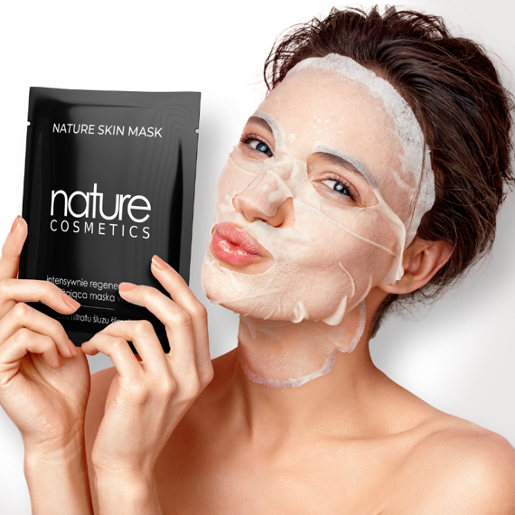 Zestaw 4 masek w płacie ze śluzem ślimaka - Nature Cosmetics - Nature Skin Mask - 4 szt.